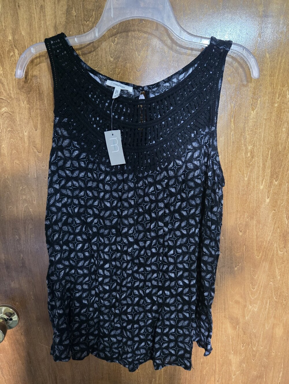 Maurices Black Crochet Lace Tank Top